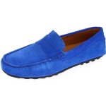 Mocassins homme en cuir bleu bic - confortables et �l�gants