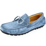 Mocassin homme en cuir bleu ciel daim 603 - belym