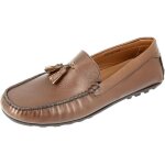 Mocassins homme en cuir camel avec pompons - marque - mod�le - marron - tendance - confort