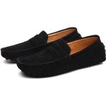 Mocassins hommes cuir comfortable appartements chaussures - noir - grande taille 38 - 49