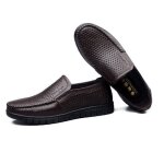 Mocassin hommes en cuir marron - funmoon - moyen Âge - respirant Mocassin hommes en cuir marron - funmoon - moyen Âge - respirant