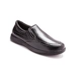 Mocassins homme en cuir noir - pediconfort� - confortable et l�ger