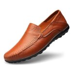 Mocassins homme en cuir souple - marron