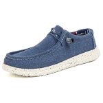 Mocassins homme - enfiler loafers textile casual confortable - bleu