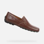 Mocassins homme - geox u moner - cuir lisse marron - confort respirant Mocassins homme - geox u moner - cuir lisse marron - confort respirant