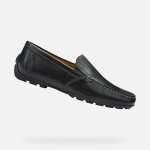 Mocassins homme - geox u moner - cuir lisse noir - confort respirant Mocassins homme - geox u moner - cuir lisse noir - confort respirant