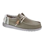 Mocassins homme - hey dude - wally linen natural - blanc / verde - textile Mocassins homme - hey dude - wally linen natural - blanc / verde - textile