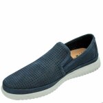 Mocassin homme navy mephisto tiago - daim - nubuck - bleu