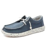 Mocassins homme printemps - �t� plat toile antid�rapant respirante couleur unie - bleu