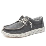 Mocassins homme - printemps - �t� - toile antid�rapante - couleur gris