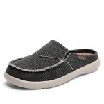 Mocassins homme printemps - �t� en toile casual a�r� - noir