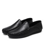 Mocassin homme en pu - cuir conduire chaussures de sport - noir - adulte - synthtique - respirant