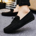 Mocassin homme - qubinlin? - mode mocassins oxford en daim - noir - chaussures en cuir pour hommes Mocassin homme - qubinlin? - mode mocassins oxford en daim - noir - chaussures en cuir pour hommes