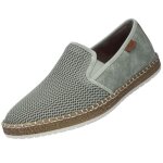 Mocassins homme rieker b5265 - 52 vert confortable et a�r� - textile et synth�tique