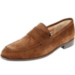 Mocassin homme en cuir daim cognac - belym - cousu main - confortable et souple Mocassin homme en cuir daim cognac - belym - cousu main - confortable et souple