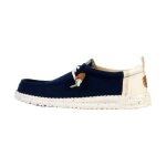 Mocassin � lacets hey dude wally craft linen - bleu sargasso - blanc