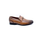 Mocassin - marron - homme - hauteur de talon 4 cm - bout rond - composition synthtique et cuir