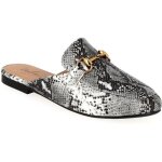 Mocassin mule femme - marque - noir croco serpent synthtique - confortable et tendance