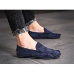 Mocassins plats en cuir pour hommes gaomin? - bleu