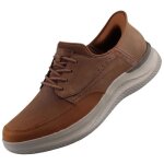 Mocassins - skechers - hasting rory - cuir - marron - ultra confortable