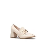 Mocassins à talon - non spécifié - bout carré - talon de 7. 5 cm - couleur beige - femme Mocassins à talon - non spécifié - bout carré - talon de 7. 5 cm - couleur beige - femme