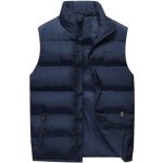 Mode doudoune sans manches homme hiver couleur unie - bleu Mode doudoune sans manches homme hiver couleur unie - bleu