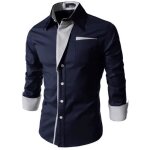 Mode hommes chemise � manches longues slim