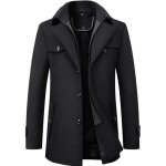 Mode manteau en laine homme grande taille col revers mi - longue refular fit manteau homme de hiver