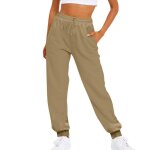 Mode pantalon de sport femme coton outdoor pantalon de jogging couleur unie bas pour running fitness ...