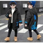 Mode smiley manteau pour enfants manteau en coton pour garons hiver manteau long paissi  capuche pour ...