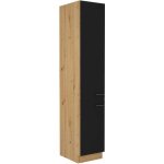 Modena - colonne - 2 portes - 40 x 57 x 210 cm - ch�ne artisan / noir mat