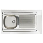 vier  poser - moderna - lavelli inox 18 / 10 - 1 cuve - 1 gouttoir - 1000x600mm