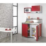 Moderna kitchenette compl�te metalline 120x60 rouge carmin