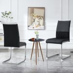 Chaises de salle � manger lot de 2 - similicuir pu - style scandinave - noir