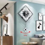 Moderne dcorative horloge murale avec pendule grande carr simple pendule horlogebois noir blanc pour ...