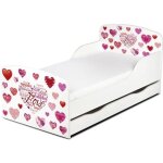 Moderne lit denfant toddler avec matelas et un tiroir coeur romantique
