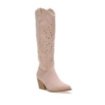La modeuse - bottes cuissardes - santiags hautes en sudine  motifs ajours et surpiqres. dotes dun ...