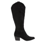La modeuse - bottes cuissardes - santiags en sudine avec motifs en relief et surpiqres. modle avec ...