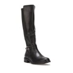 La modeuse - bottes cuissardes - bottes style cavalires en simili cuir. dot de deux empicements lastiques. ...