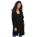 Gilet mi - long et droit en maille avec fermeture  2 boutons. dot dun col  revers et deux poches  ...