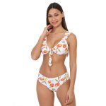 - haut triangle � motifs fruits avec n?ud au centre. pour femme - maillots de bain - la modeuse