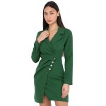 Robe business coupe portefeuille. dot dun col tailleur et boutons officiers dcoratifs. pour femme - ...