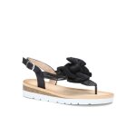 Nu - pieds � cordons et bride paillettes avec un noeud en tissu. dot�s dune semelle plateforme en li�ge ...