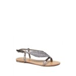 La modeuse - sandales nu - pieds - nu - pieds en su�dine. pr�sence dune feuille � strass. fermeture par ...