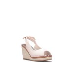 Sandales � talon compens� � cordage fa�on espadrille. bout peep - toes. noeud d�coratif � larri�re du ...