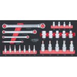 Module de douilles ultimate - ks tools - 713. 5008 - 25 pices - mousse imputrescible - cls torx 1 ...