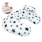 Mogoi coussin dallaitement multifonction pour b�b� �toile sur blanc coton 56 * 37cm