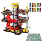 Molto garage à jouets moltoshop 5 Étages + 10 voitures + tapis de jeu Molto garage à jouets moltoshop 5 Étages + 10 voitures + tapis de jeu