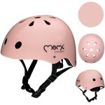 Momi mimi - casque enfant v�lo scooter - tour de t�te 47 - 58 cm - abs eps - mentonni�re r�glable - rose ...