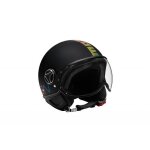 Momodesign casque jet fgtr - noir m�tal et logo multicolore